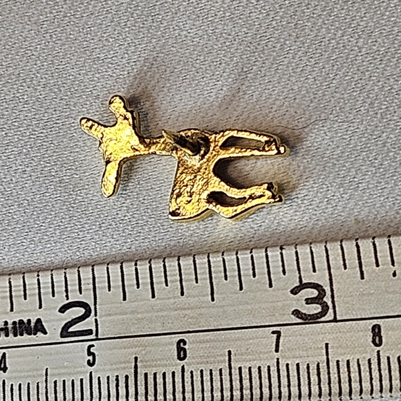Gold Deer with Red Gemstone Accent, Lapel Pin - Picture 2 of 5